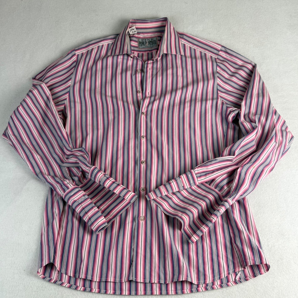 Thomas Pink Jermyn Street Pink Panther Men's Striped Cotton French Cuff Shirt 16